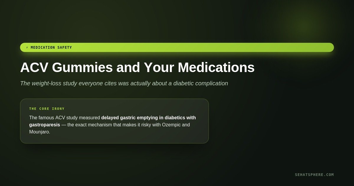 ACV gummies and your medications GLP-1 gastroparesis warning