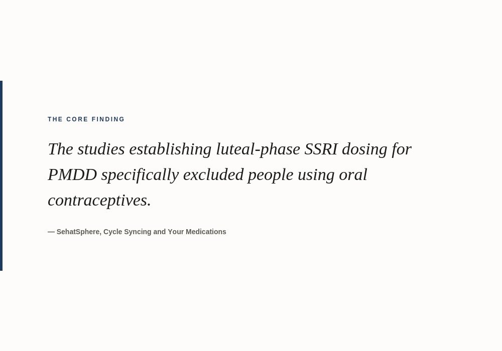 Cycle syncing and your medications key finding luteal phase SSRI birth control