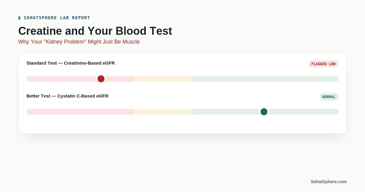 Creatine and blood test - kidney function eGFR false flag lab report