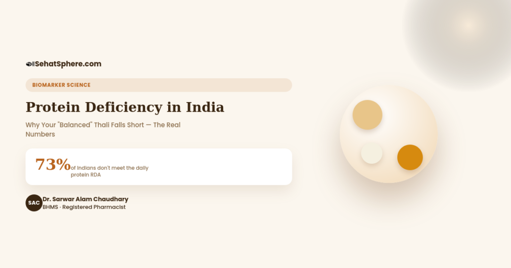 Protein deficiency in India - 73 percent don't meet daily RDA, thali food breakdown explained, SehatSphere pharmacist guide