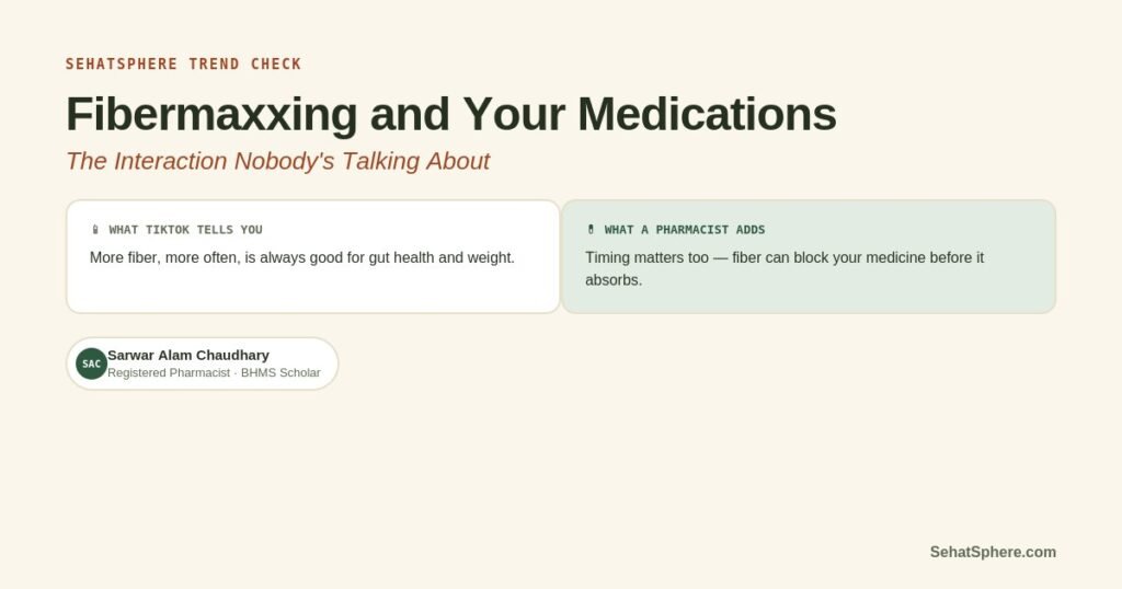 Fibermaxxing and medications interaction - what TikTok tells you vs what a pharmacist adds