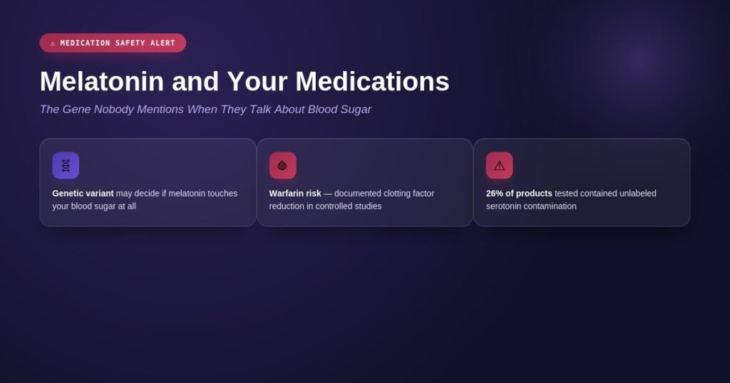 Melatonin and your medications MTNR1B gene blood sugar warning