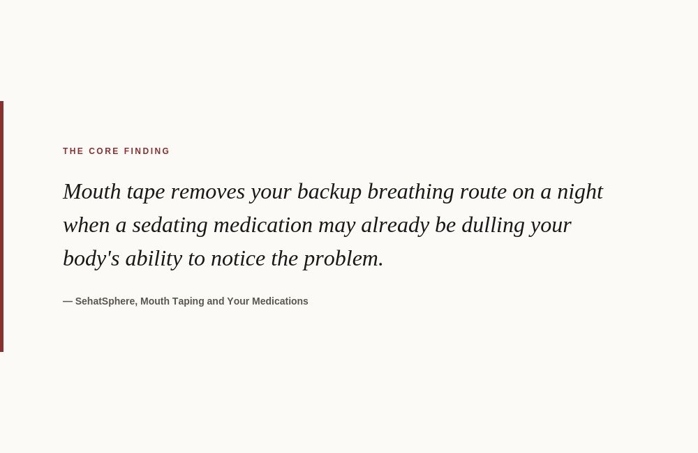 Mouth taping and your medications key finding sedative backup breathing route