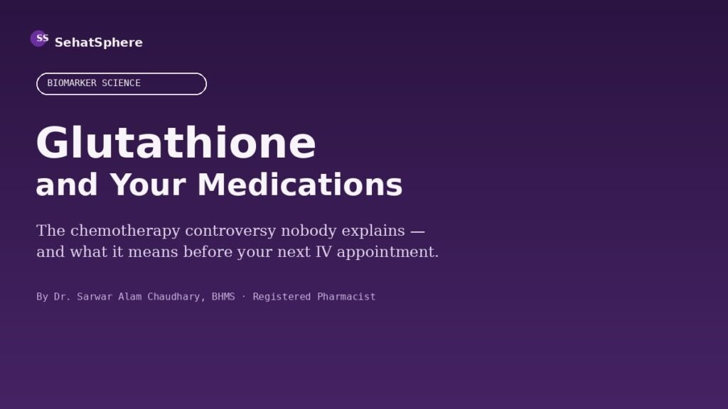 Glutathione and your medications - IV drip bag next to prescription bottles