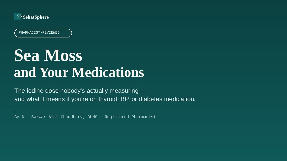 Sea moss and your medications - raw sea moss gel next to prescription pill bottles