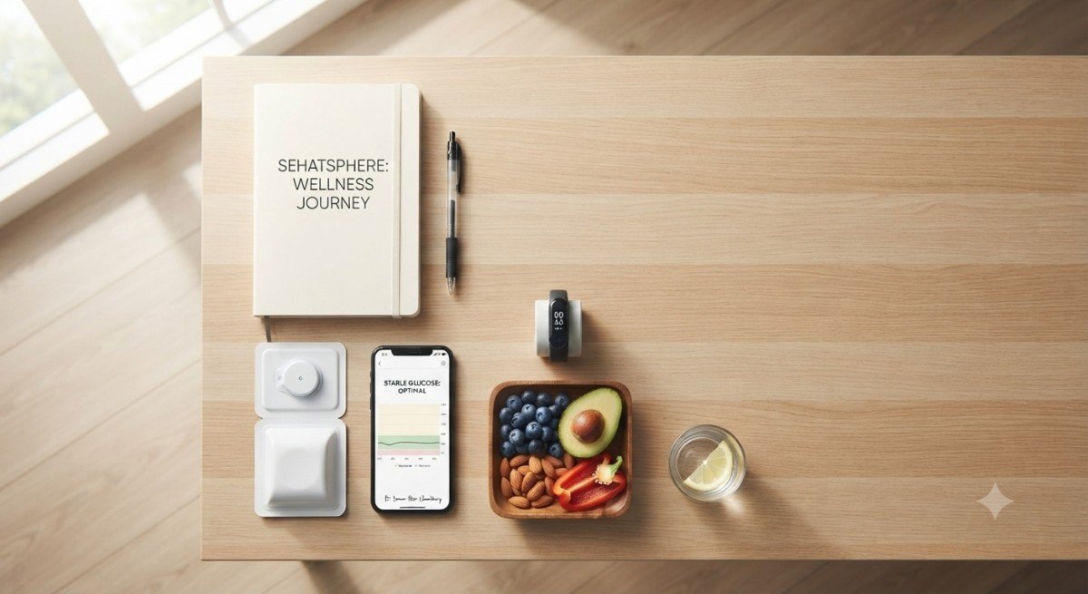 Continuous glucose monitor and wellness tracking setup