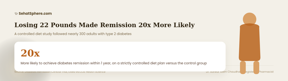 How to reverse insulin resistance - 22 pound weight loss made remission 20x more likely